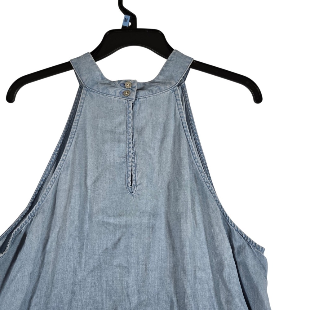 Cloth & Stone Trapeze Dress Womens XL Blue Chambray Denim Sleeveless - Picture 8 of 8